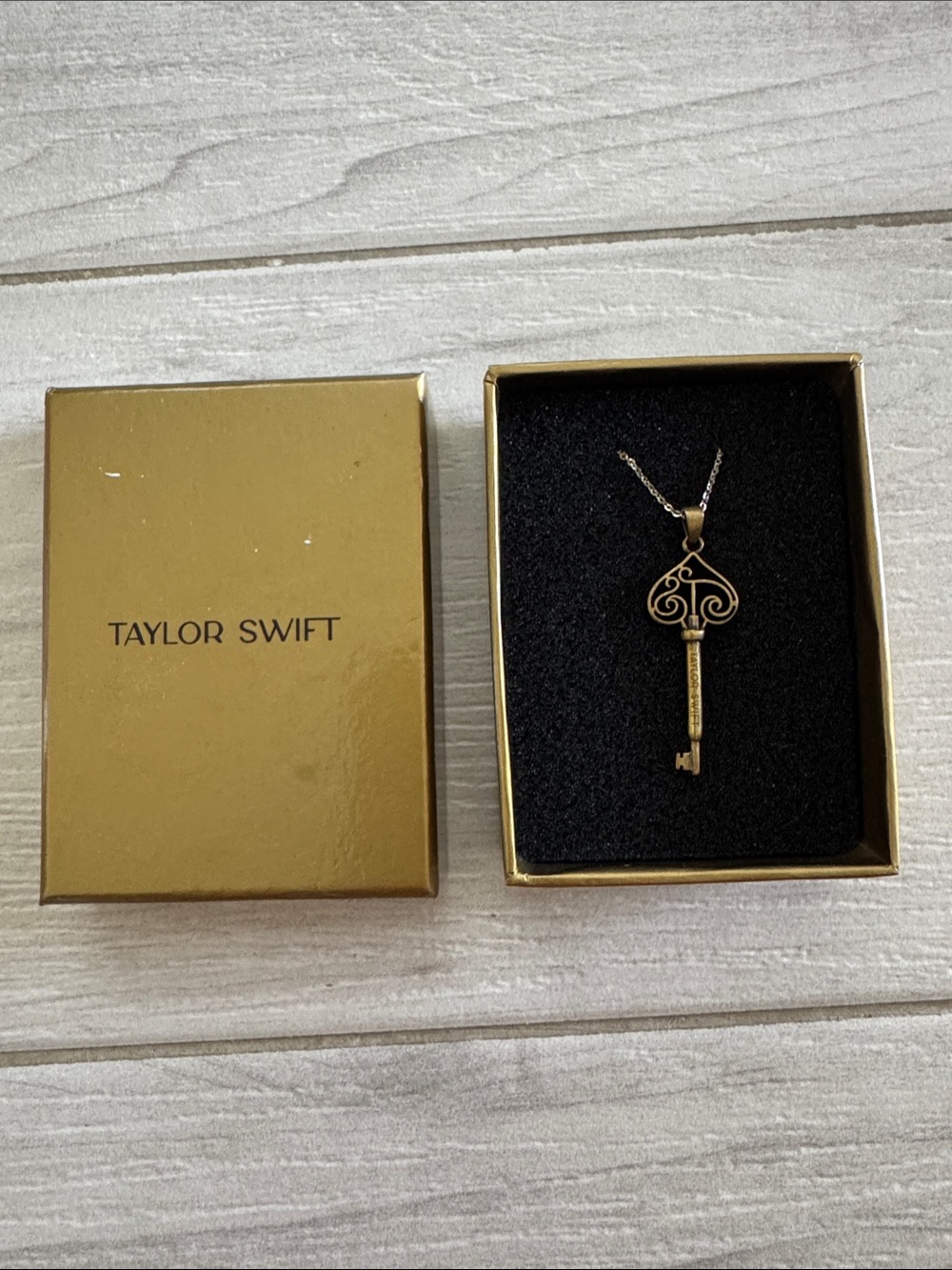 Taylor Swift Gold Key Necklace with Branded Gift Box